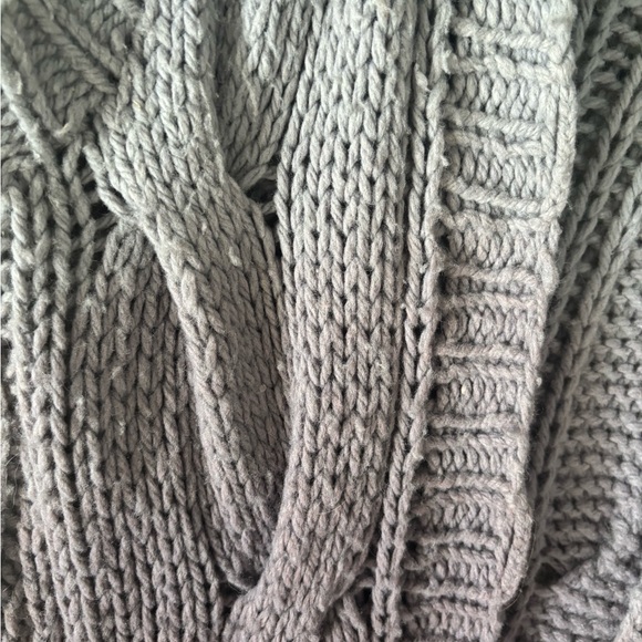 Free People Gray Cable Knit Women's Hooded long cardigan Sweater - Picture 4 of 4
